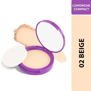SUGAR POP Longwear 02 Beige | UV Protection | Pore Minimizing | Medium Coverage Compact(Beige, 9 g)