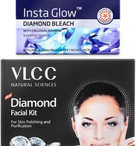 VLCC Diamond Single Facial Kit and Insta Glow Diamond Bleach(2 x 37.5 g)