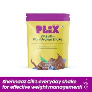 PLIX Fit & Slim Plant Protein Shake with 11G Protein, 5.2G Fiber, 6 Fruits & Veggies Chocolate