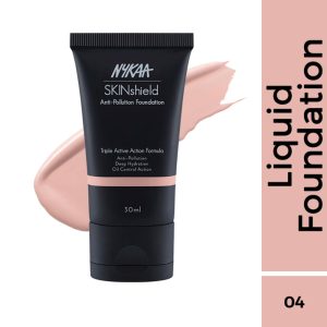 Nykaa SkinShield Anti-Pollution Matte Foundation for Oily Skin - Rose Beige - 04(30ml)
