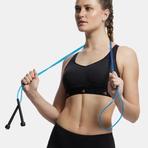 Jockey Wirefree Padded Tactel Nylon Elastane Stretch Full Coverage Sports Bra with Optional Cross Back Styling - Black