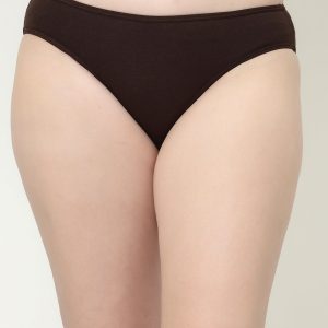 Floret Briefs Hipster Cotton Elastane Mid-Rise Outer Elastic - 1400 Brown