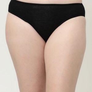 Floret Briefs Hipster Cotton Elastane Mid-Rise Outer Elastic - 1400 Black