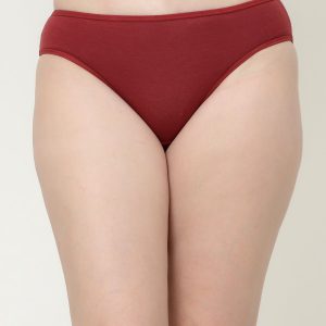 Floret Briefs Hipster Cotton Elastane Mid-Rise Outer Elastic - 1400 Merlot