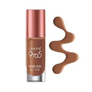 Lakme 9 to 5 Primer + Gloss Nail Color Caramel Case