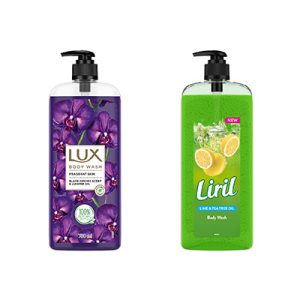 Liril Lemon & Tea Tree Oil 750ml Body Wash And Lux Fragrant Skin 750ml Body Wash