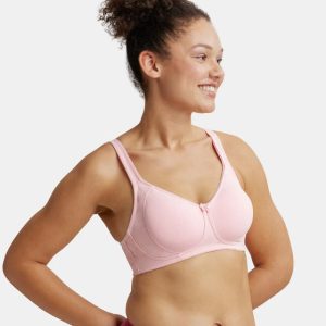Jockey Wirefree Non Padded Super Combed Cotton Elastane Stretch Full Coverage Plus Size Bra Plush Lining Cup - Black