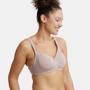 Jockey Wirefree Non Padded Super Combed Cotton Elastane Stretch Full Coverage Plus Size Bra Plush Lining Cup - Mocha