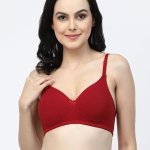 Floret Adjustable Cotton T-Shirt Bra | Lightly Padded | Medium Coverage | Seamless - F20560 Magenta