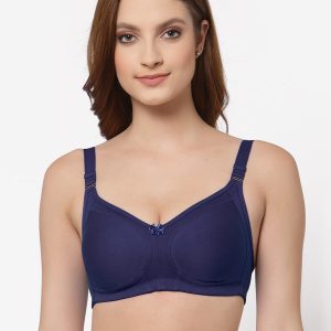 Floret Women's Minimizer Bra | Full Coverage | Non-Padded | Non-Wired | Style T3033 Navy