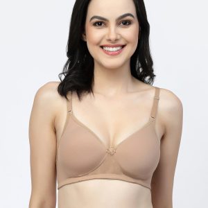 Floret Multiway Padded Cotton T-Shirt Bra | Lightly Padded | Medium Coverage | Seamless - F20560 Nude