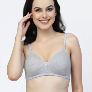 Floret Adjustable Cotton T-Shirt Bra | Lightly Padded | Medium Coverage | Seamless - F20560 Cool Grey