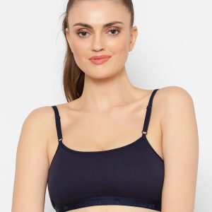 Floret Seamless Full-Coverage Sports Bra | Cotton, Polyester, Elastane | Non-Wired | Non-Padded | Slip-On - 1492 Navy