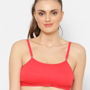 Floret Seamless Full-Coverage Sports Bra | Cotton, Polyester, Elastane | Non-Wired | Non-Padded | Slip-On - 1492 Tomato