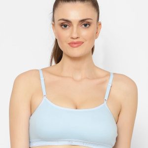 Floret Seamless Full-Coverage Sports Bra | Cotton, Polyester, Elastane | Non-Wired | Non-Padded | Slip-On - 1492 Sky