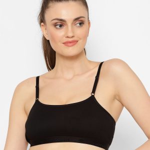Floret Seamless Full-Coverage Sports Bra | Cotton, Polyester, Elastane | Non-Wired | Non-Padded | Slip-On - 1492 Black