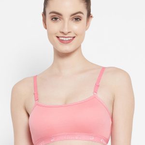 Floret Seamless Full-Coverage Sports Bra | Cotton, Polyester, Elastane | Non-Wired | Non-Padded | Slip-On - 1492 Rose