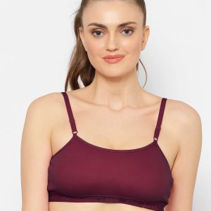 Floret Seamless Full-Coverage Sports Bra | Cotton, Polyester, Elastane | Non-Wired | Non-Padded | Slip-On - 1492 Wine