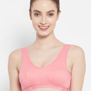 Floret Florida Cotton Sports Bra | Non-Wired | Non-Padded | Full Coverage Rose