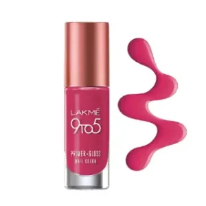 Lakme 9to5 Primer + Gloss Nail Colour Magenta Mix