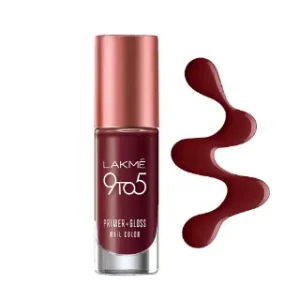Lakme 9to5 Primer + Gloss Nail Colour Mulberry Bush