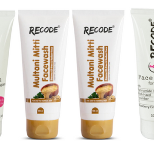 2 Multani Mitti & 2 All Skin Types Facewash Combo(100mlX4)