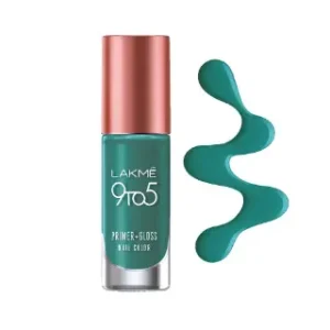 Lakme 9to5 Primer + Gloss Nail Colour Teal Deal