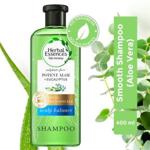 Herbal Essences Aloe & Eucalyptus Shampoo For Soft Smooth Hair, No- Sulphates, Paraben and Silicones(400ml)