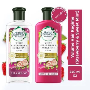 Herbal Essences Strawberry Shampoo & Conditioner For Voluminous Hair - No Parabens, No Colourants(2 pcs)
