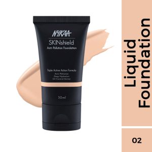 Nykaa SkinShield Anti-Pollution Matte Foundation for Oily Skin - Very Vanilla - 02