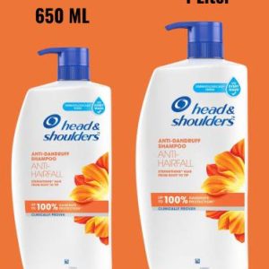 Head and Shoulders Anti-Hairfall, Anti-Dandruff Shampoo for Women & Men pack 2(1650 ml)
