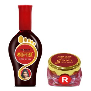 Keya Seth Aromatic Aalta 1Pcs +100% Natural Aromatic Red Dust Sindoor 1Pcs