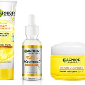 GARNIER Bright Complete Vitamin C Serum-15ml + Cream UV-23g + Foam Face Wash-50g(3 Items in the set)