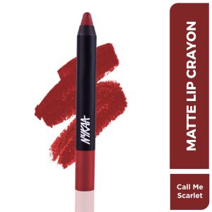 Nykaa Matte-illicious Lip Crayon Lipstick with Free Sharpener - Call Me Scarlet 14