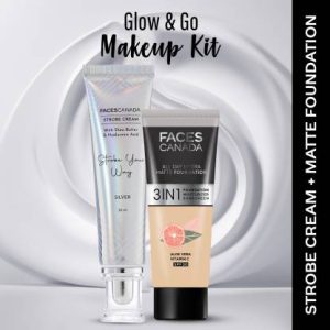 FACES CANADA Celeb Glow Kit | Strobe Cream (30ml) + Absolute Ivory Mini Foundation (15ml)(2 Items in the set)