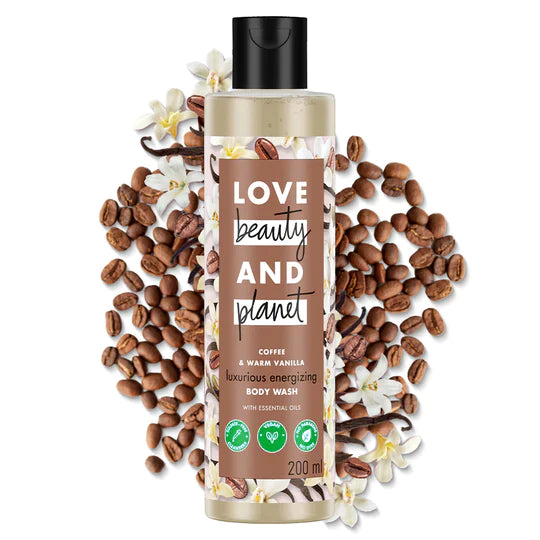 Love Beauty & Planet Moisturisng Body Wash 200ml|| With Coffee & Warm Vanilla|| Sulfate Free|| Paraben Free- Liquid Shower Gel