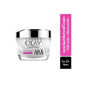 Olay AHA Face Cream For Acne Spot Reduction, Even Glow & Smooth Texture, Parabens & Sulphate-Free(50gm)
