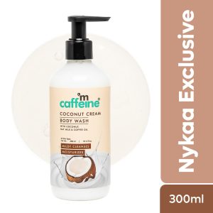 MCaffeine Coconut Cream Body Wash With Calming Coconut Aroma, Mildly Cleanses For Soft & Smooth Skin(300 ml)