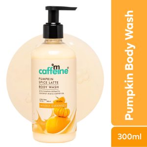 MCaffeine Pumpkin Spice Latte Body Wash With Sweet & Spicy Aroma, Mildly Cleansing For Soft Skin(300 ml)