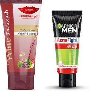 GARNIER Men Acno Fight Anti-Pimple 50 Grm Pack of 1 With Skin Bright Red Wine 100 ml Face Wash(150 g)