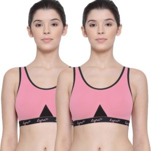 Lyra Pack of 2 Women Sports Non Padded Bra(Pink)