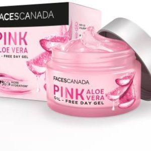 FACES CANADA Pink Aloe Vera Oil-Free Day Gel | 1.5% Hyaluronic Acid | Intense Hydration 15g Face Wash(15 g)
