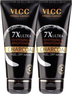 VLCC 7X Ultra Whitening & Brightening Charcoal Peel Off Mask (Pack of 2)(200 g)