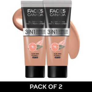 FACES CANADA All Day Hydra Matte (Mini) | 3 in 1 Moisturizer + SPF 30 + Foundation(Caramel Natural, 15 ml)