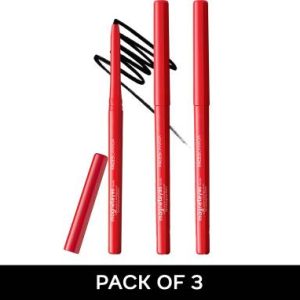 FACES CANADA Magneteyes Kajal Pack of 3, 24HR Long Stay, Smudge & Water Resistant, Fade Proof(Black, 1.05 g)