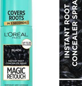 L'Oreal Paris Magic Retouch Hair Colour, Instant Root Concealer Spray , 1 BLACK