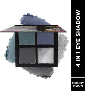 FACES CANADA 4 IN 1 Eyeshadow Palette| Vitamin E| Shimmer| Satin Matte Finish| 4.8 g(Moody Moon 06)