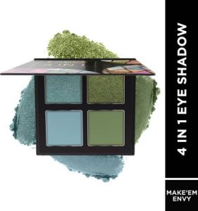 FACES CANADA 4 IN 1 Eyeshadow Palette| Vitamin E| Shimmer| Satin Matte Finish| 4.8 g(Make'em Envy 05)