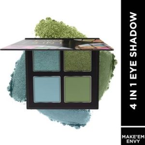 FACES CANADA 4 IN 1 Eyeshadow Palette| Vitamin E| Shimmer| Satin Matte Finish| 4.8 g(Make'em Envy 05)