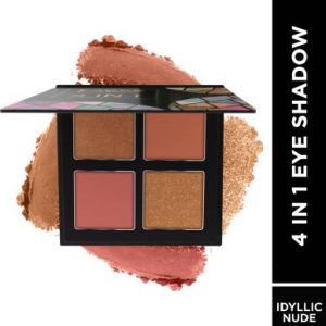 FACES CANADA 4 IN 1 Eyeshadow Palette| Vitamin E| Shimmer| Satin Matte Finish| 4.8 g(Idyllic Nudes 01)